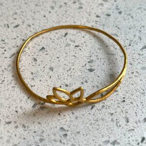 18K Gold Plated Lotus Cuff by Satya Jewelry